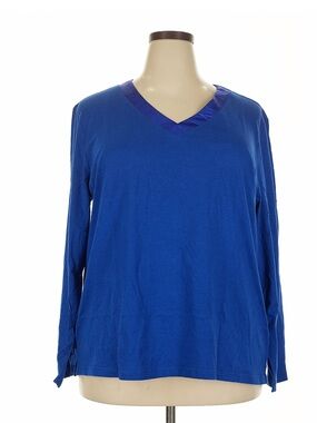 Women's Royal Blue V-Neck Long Sleeve pajama Top